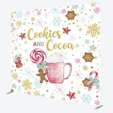 Aperturee - Aperturee Cookies Cocoa Snowflakes Candy Coffee Square Backdrop